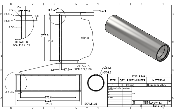 Motor casing drawing